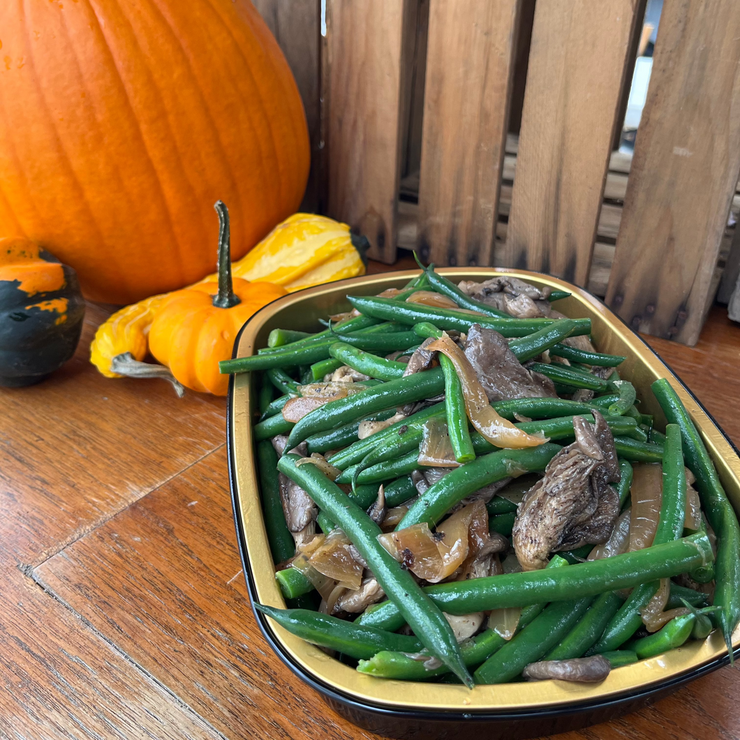Green Beans with Roasted Cremini Mushrooms